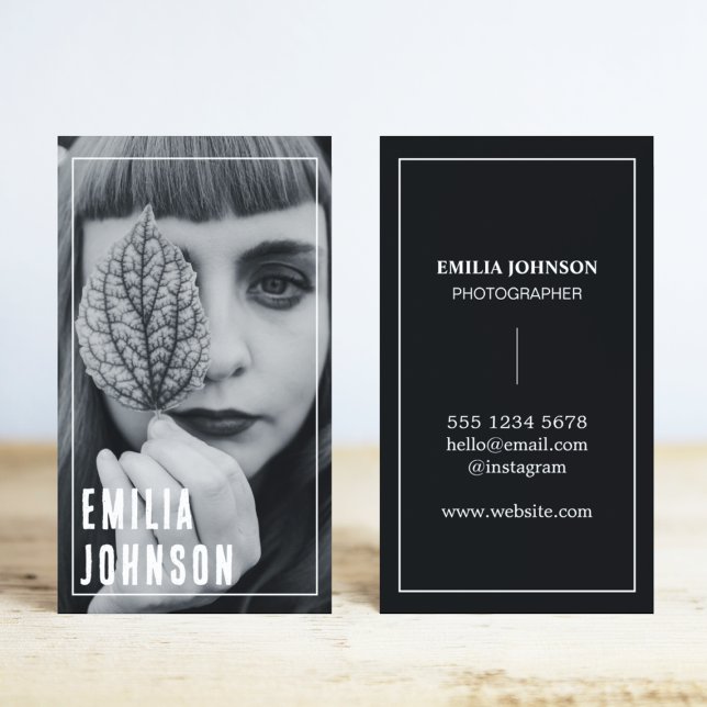 Professional Black & White Freelance Photographer Business Card (Creator Uploaded)