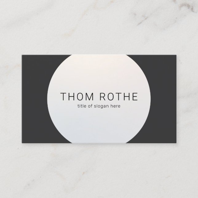 Professional Black White Gradient Circle Design Business Card (Front)