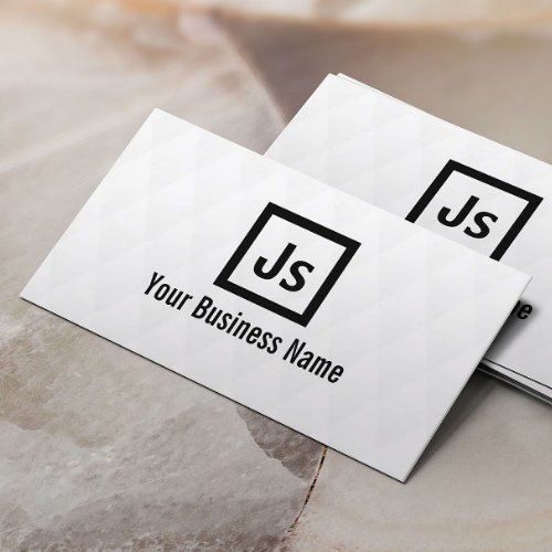 Professional Black  White Linen Business Card