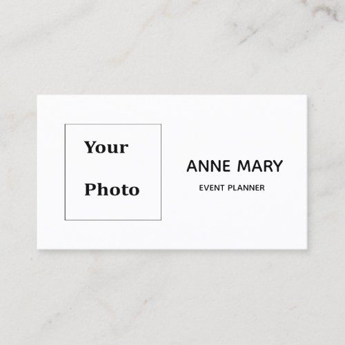 Professional Black White Minimal Photo Template  Business Card