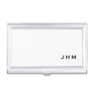 Professional Black & White Minimalist Monogram Business Card Case