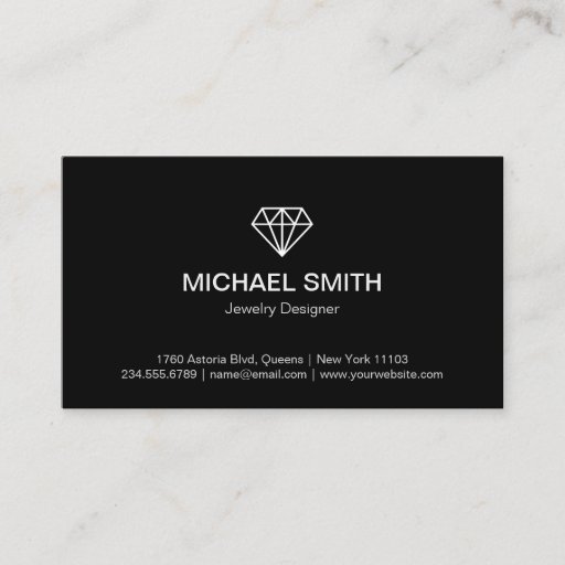 Customizable Professional Black White Modern Diamond Logo Business Card
