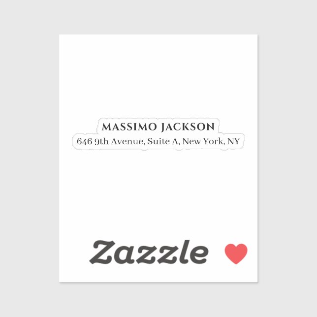Professional black & white modern minimalist name sticker (Sheet)
