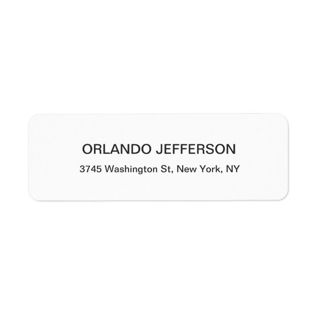 Professional Black & White Modern Plain Elegant Label (Front)