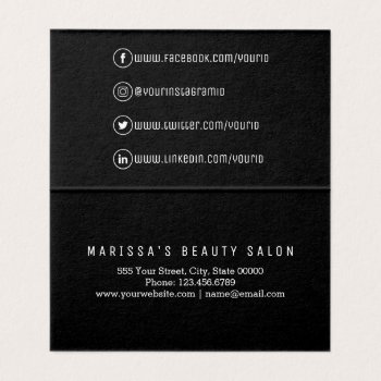 Professional Black White Modern Social Media Business Card by BlackStrawberry_Co at Zazzle