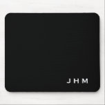Professional Black & White Monogram Initials Mouse Pad<br><div class="desc">Personalized mousepad features a simple minimalist monogrammed design in a modern black and white color palette. Custom monogram initials presented in simple modern font in the lower right hand corner. A stylish modern personalized mouse pad for your your home office, work space area, or an elegant office gift. This stylish...</div>