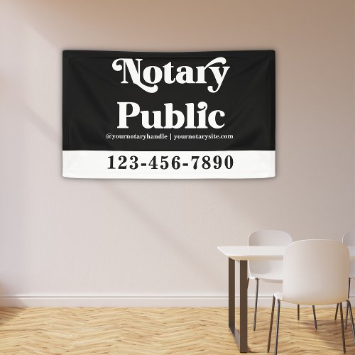 Professional Black  White Notary Marketing  Banner