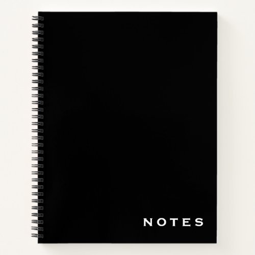 Professional Black  White Notes Notebook