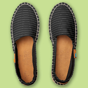 Professional Black White Pinstripes Pattern Espadrilles