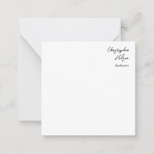 Professional Black White Plain Architect Thick Note Card