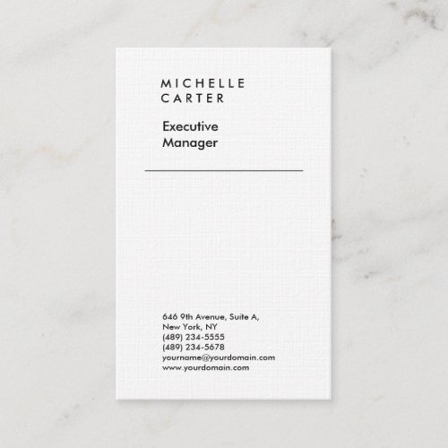 Professional black  white plain minimalist modern business card