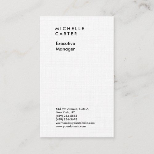 Professional black  white plain minimalist modern business card