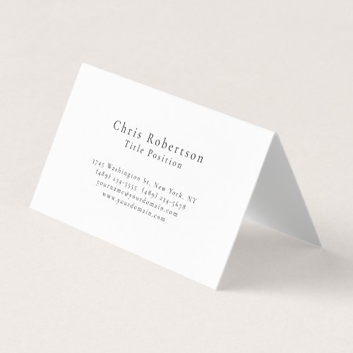 Professional Black White Plain Modern Simple Business Card