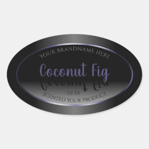 Professional Black White Product Labels Blue Frame