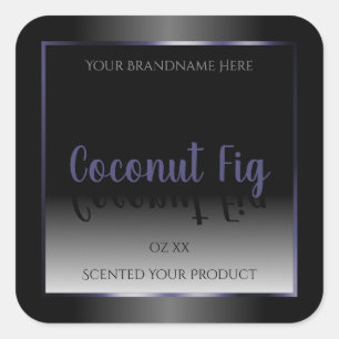 Professional Black White Product Labels Blue Frame