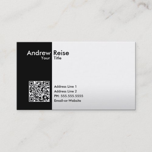 professional black/white QR code Business Card Template