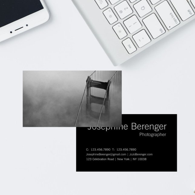 Professional Black White San Francisco Photo Business Card (Creator Uploaded)