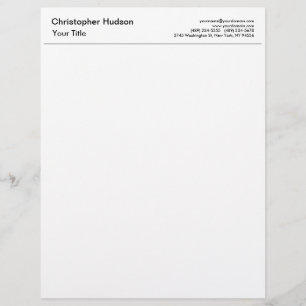 Professional Black White Simple Plain Letterhead