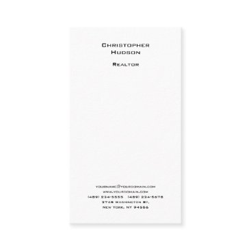 Professional Black White Simple Plain Realtor Business Card Professional Black White Simple Plain Realtor Business Card