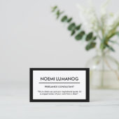 Professional Black & White Social Media Business Card (Standing Front)