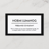 Professional Black & White Social Media Business Card (Front)