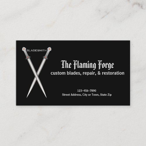 Professional Bladesmith Metal Forge Business Card