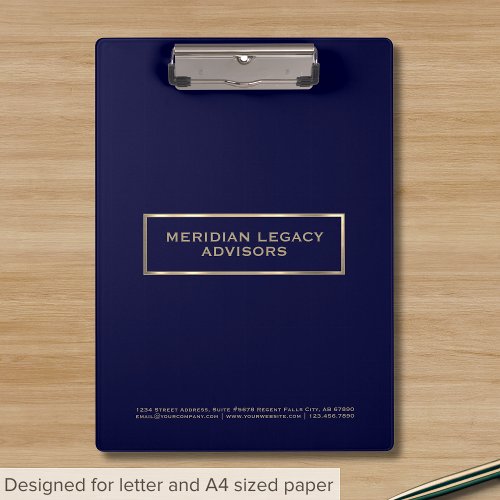 Professional Blue and Gold Clipboard