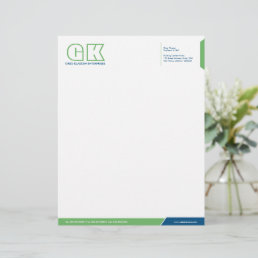 Professional Blue and Green Letterhead