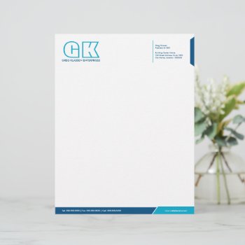 Professional Blue And Teal Letterhead by SocialiteDesigns at Zazzle