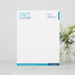 Professional Blue and Teal Letterhead Template