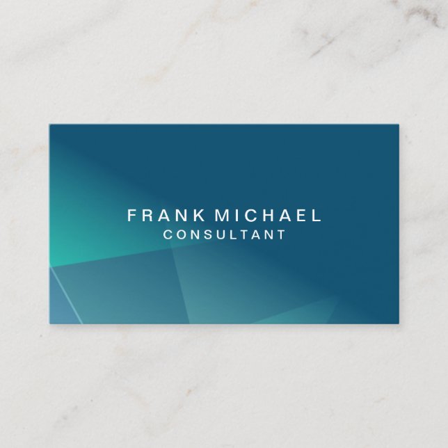 Professional Blue Black and Green Business Card (Front)