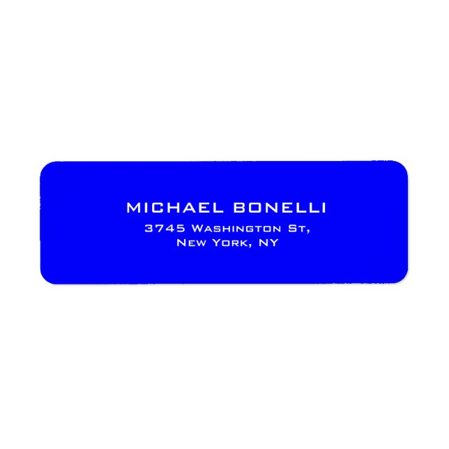 Professional Blue Color Simple Plain Elegant Label (Front)