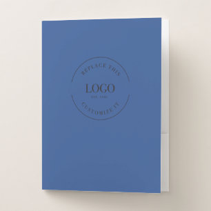 Professional blue custom Business Logo website  Pocket Folder