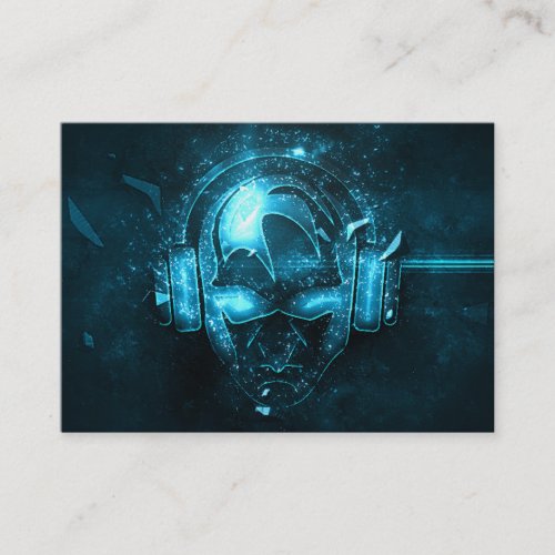 Professional blue exploding DJ logo business card