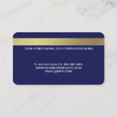Professional Blue Faux Credit Card Business Card (Back)