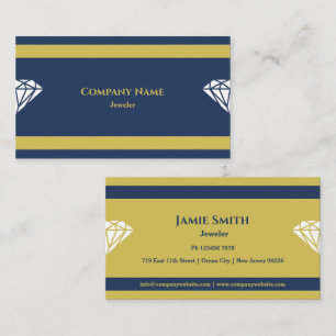 Professional Blue & Golden Jeweler Business Card