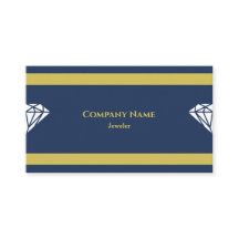 Professional Blue & Golden Jeweler Business Card
