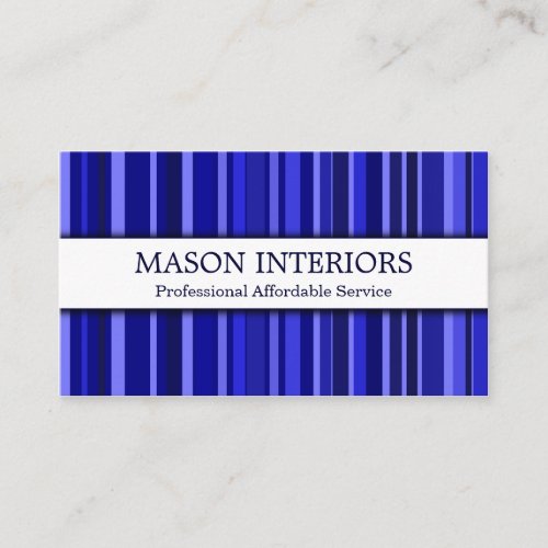 Professional Blue Interior Designer Business Card