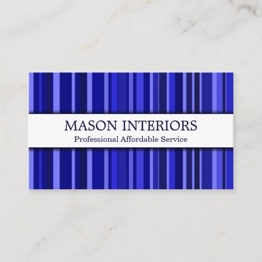 Customizable Professional Blue Interior Designer Business Card