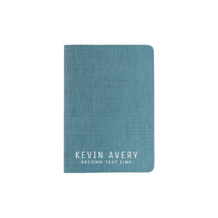Professional Blue Linen Texture Passport Holder