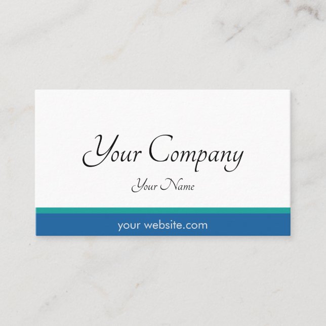 Professional Blue Minimal Business Card (Front)