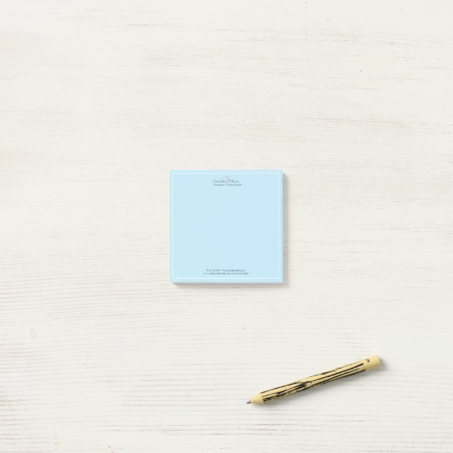 Professional Blue Minimalist Post-it Notes (On Desk)