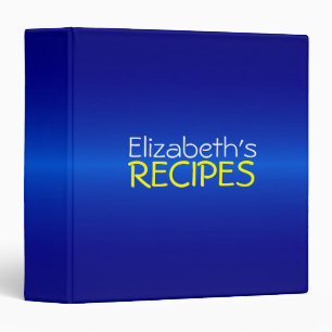 Professional Blue Recipes Binder
