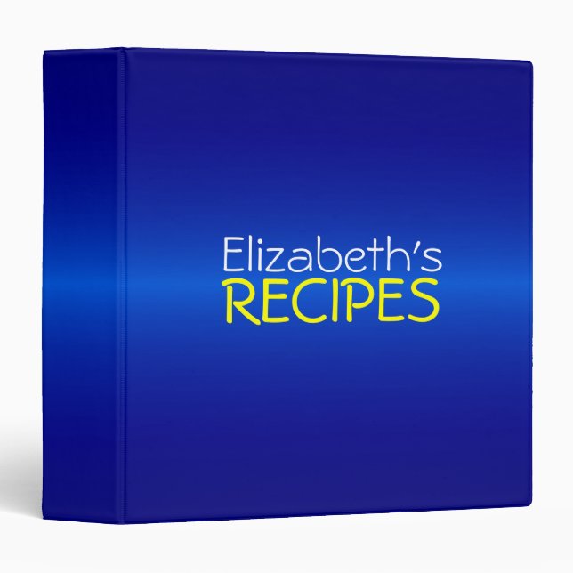Professional Blue Recipes Binder (Front/Spine)