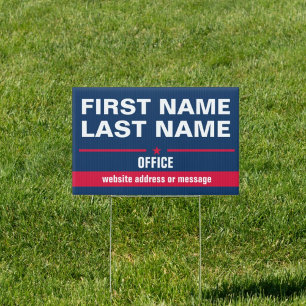 Professional Blue Red Patriotic Political Election Sign