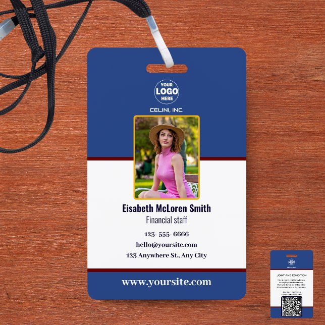 Professional Blue Security Badge: Photo & Company  Badge (Professional Blue Security Badge: Photo & Company Badge)