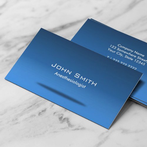 Professional Blue Space Anesthesiologist Business Card