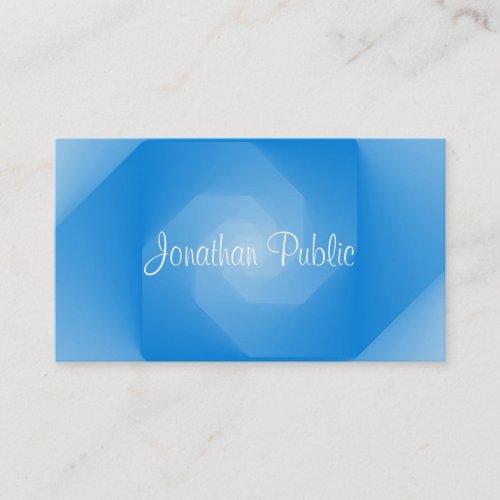 Professional Blue Template Handwritten Script Name Business Card