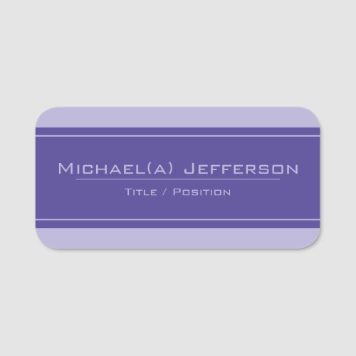 Professional Blue_Violet  Purple Elegant Modern Name Tag