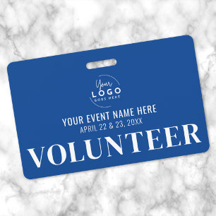 Professional Blue Volunteer Badge